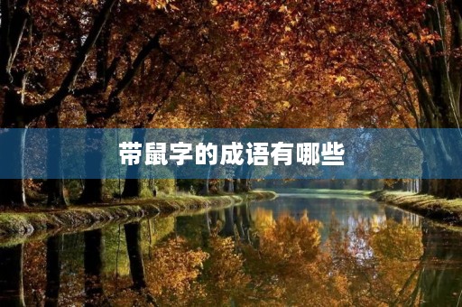 带鼠字的成语有哪些 带鼠字的成语有哪些