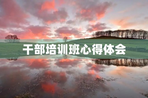 干部培训班心得体会 干部培训班心得体会