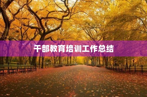 干部教育培训工作总结