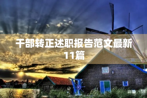 干部转正述职报告范文最新11篇 干部转正述职报告范文最新11篇