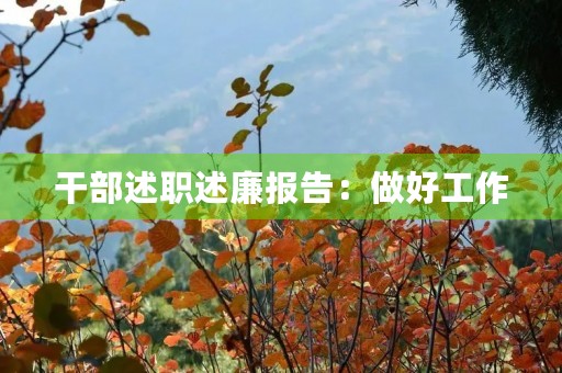 干部述职述廉报告：做好工作，守住廉洁底线