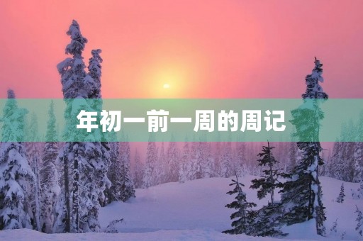年初一前一周的周记