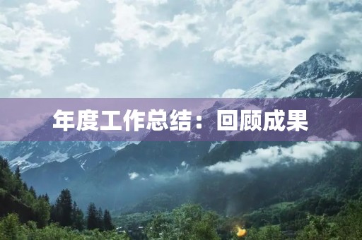 年度工作总结:回顾成果,展望未来 年度工作总结:回顾成果,展望未来