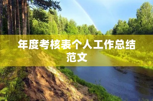 年度考核表个人工作总结范文