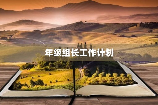 年级组长工作计划 年级组长工作计划