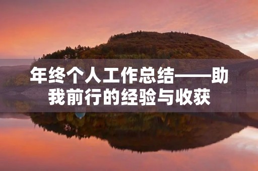 年终个人工作总结——助我前行的经验与收获