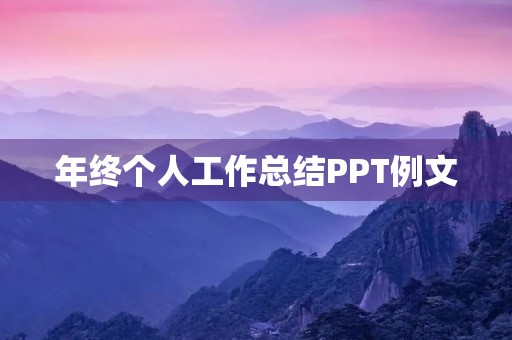 年终个人工作总结PPT例文 年终个人工作总结PPT例文