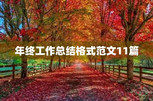 年终工作总结格式范文11篇