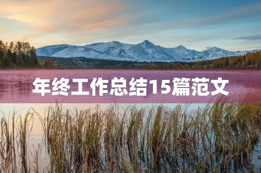 年终工作总结15篇范文 年终工作总结15篇范文