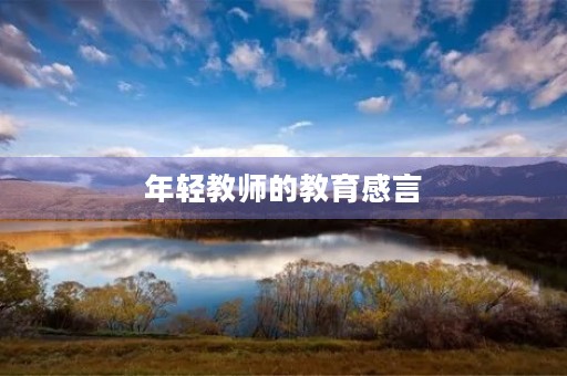 年轻教师的教育感言