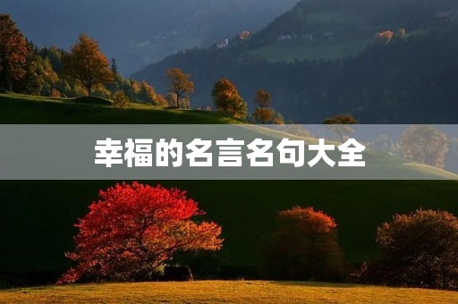 幸福的名言名句大全(幸福的名言名句大全短句) 幸福的名言名句大全(幸福的名言名句大全短句)
