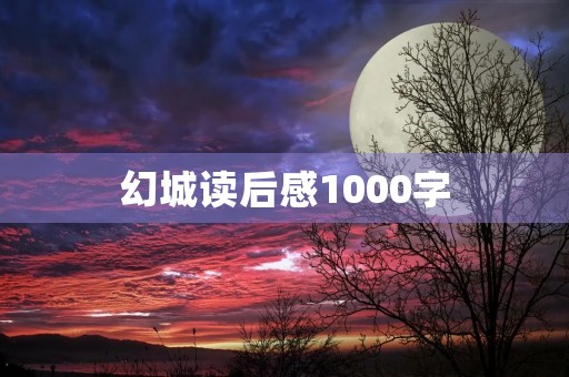 幻城读后感1000字 幻城读后感1000字