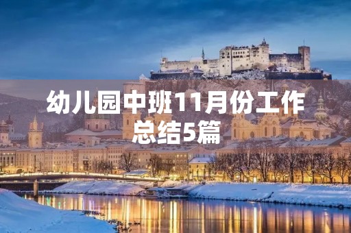 幼儿园中班11月份工作总结5篇