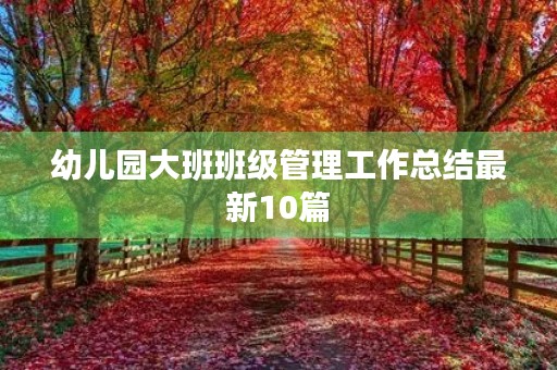 幼儿园大班班级管理工作总结最新10篇