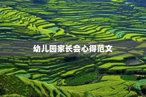 幼儿园家长会心得范文
