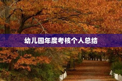 幼儿园年度考核个人总结