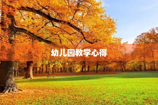 幼儿园教学心得 幼儿园教学心得
