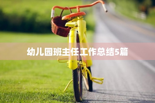 幼儿园班主任工作总结5篇