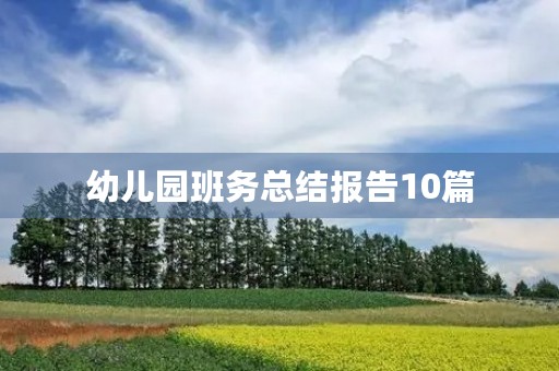 幼儿园班务总结报告10篇