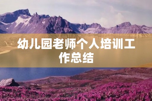 幼儿园老师个人培训工作总结