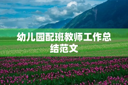 幼儿园配班教师工作总结范文