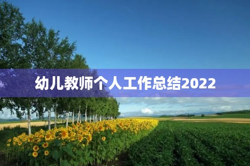 幼儿教师个人工作总结2022