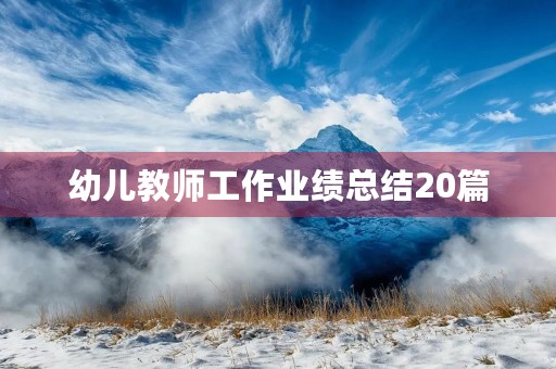 幼儿教师工作业绩总结20篇