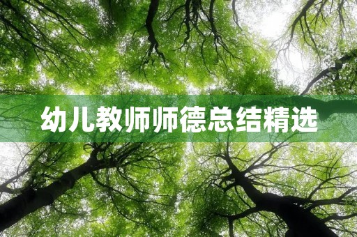 幼儿教师师德总结精选 幼儿教师师德总结精选