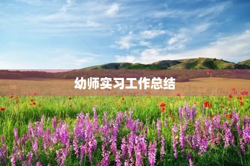 幼师实习工作总结(五篇) 幼师实习工作总结(五篇)