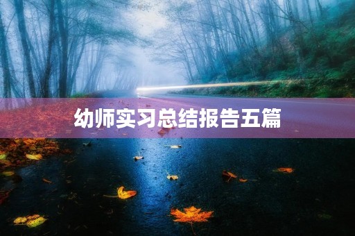 幼师实习总结报告五篇 幼师实习总结报告五篇