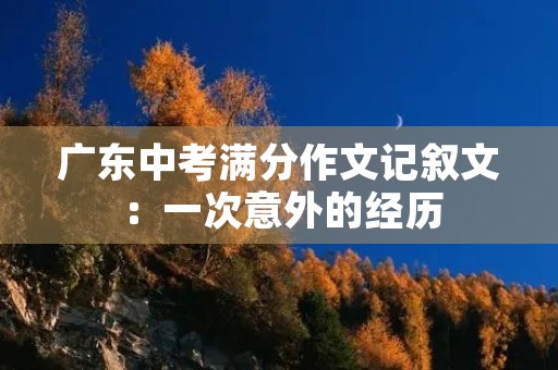 广东中考满分作文记叙文:一次意外的经历 广东中考满分作文记叙文:一次意外的经历