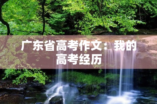 广东省高考作文:我的高考经历 广东省高考作文:我的高考经历