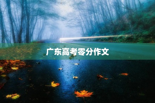 广东高考零分作文 广东高考零分作文