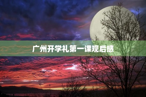 广州开学礼第一课观后感 广州开学礼第一课观后感