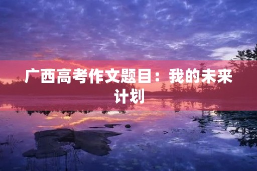 广西高考作文题目:我的未来计划 广西高考作文题目:我的未来计划