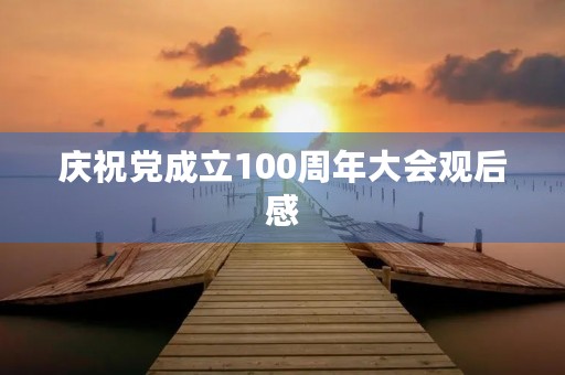 庆祝党成立100周年大会观后感