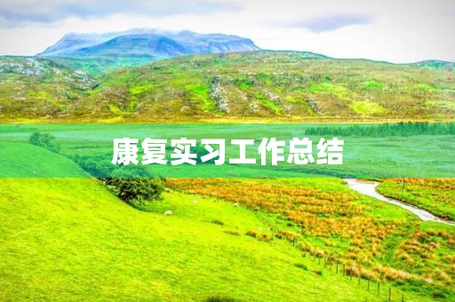 康复实习工作总结【5篇】 康复实习工作总结【5篇】