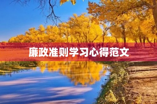 廉政准则学习心得范文
