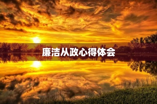 廉洁从政心得体会 廉洁从政心得体会
