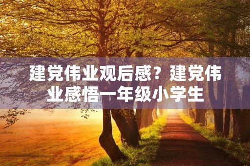 建党伟业观后感？建党伟业感悟一年级小学生