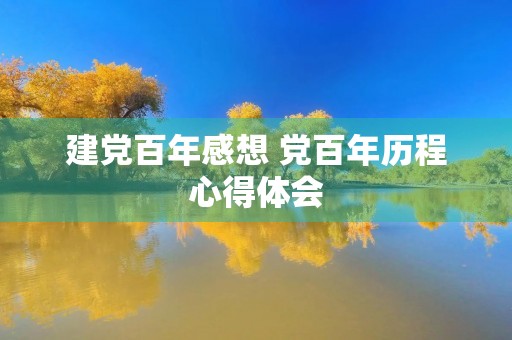 建党百年感想 党百年历程心得体会