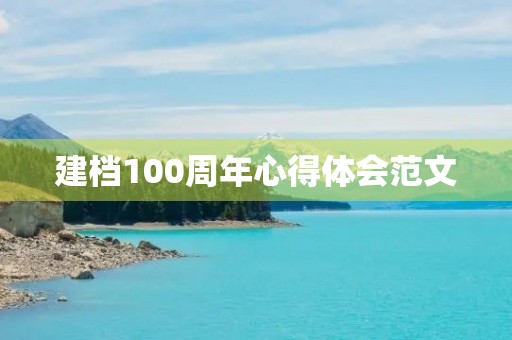 建档100周年心得体会范文