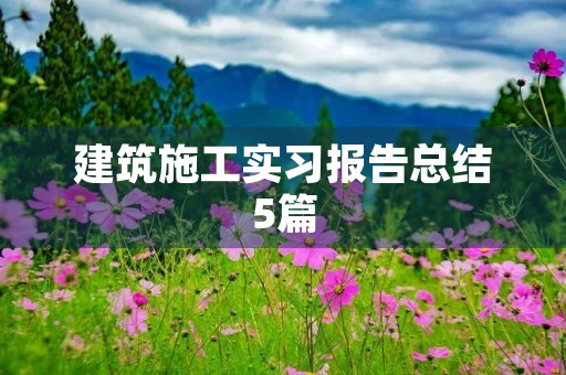 建筑施工实习报告总结5篇