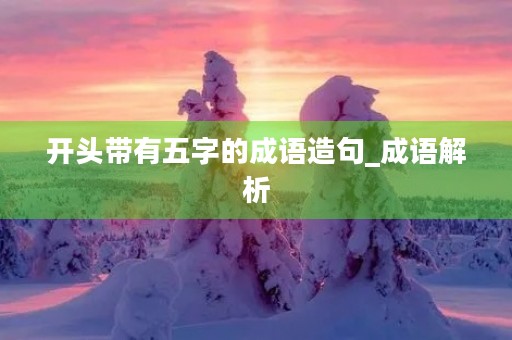 开头带有五字的成语造句_成语解析