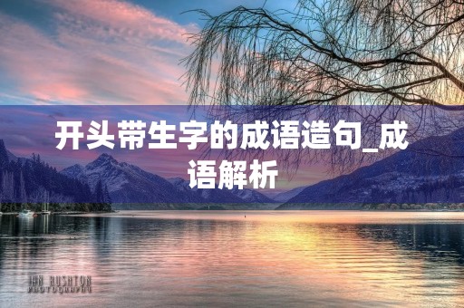 开头带生字的成语造句_成语解析
