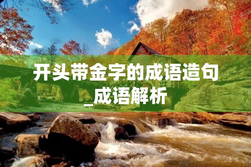 开头带金字的成语造句_成语解析