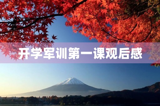 开学军训第一课观后感 开学军训第一课观后感