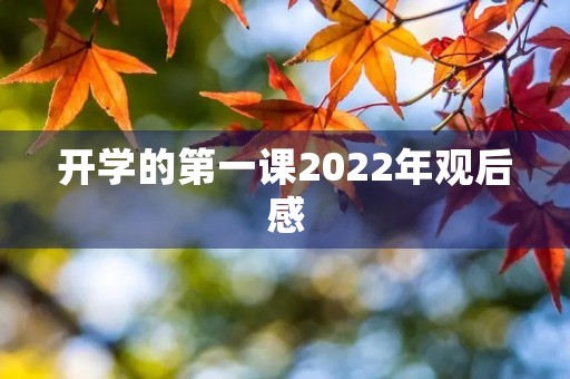 开学的第一课2022年观后感