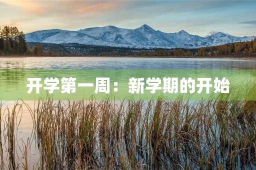 开学第一周：新学期的开始