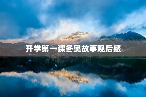 开学第一课冬奥故事观后感